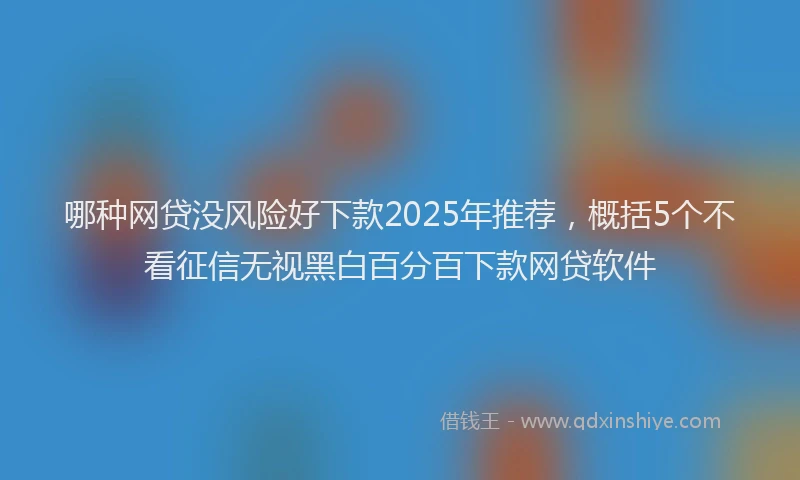 哪种网贷没风险好下款2025年推荐，概括5个不看征信无视黑白百分百下款网贷软件