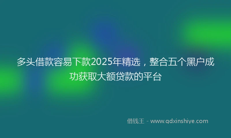 多头借款容易下款2025年精选，整合五个黑户成功获取大额贷款的平台