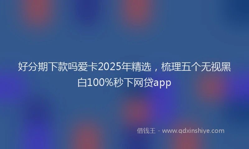 好分期下款吗爱卡2025年精选，梳理五个无视黑白100%秒下网贷app