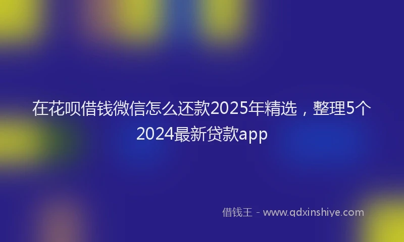 在花呗借钱微信怎么还款2025年精选，整理5个2024最新贷款app