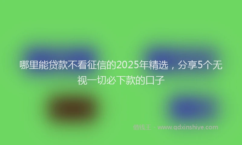 哪里能贷款不看征信的2025年精选，分享5个无视一切必下款的口子