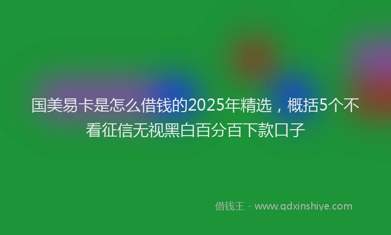 国美易卡是怎么借钱的2025年精选，概括5个不看征信无视黑白百分百下款口子
