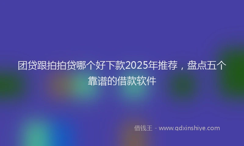 团贷跟拍拍贷哪个好下款2025年推荐，盘点五个靠谱的借款软件