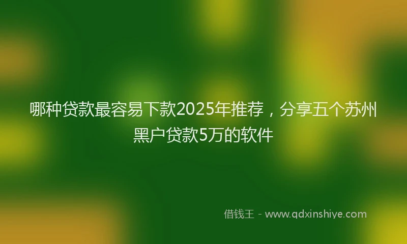 哪种贷款最容易下款2025年推荐，分享五个苏州黑户贷款5万的软件