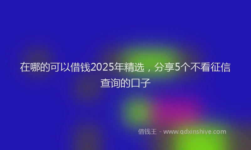 在哪的可以借钱2025年精选，分享5个不看征信查询的口子