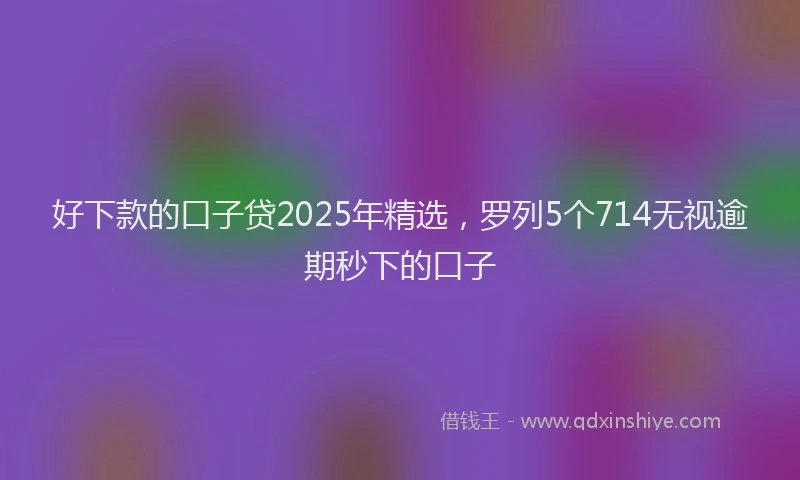 好下款的口子贷2025年精选，罗列5个714无视逾期秒下的口子