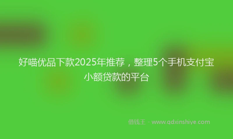 好喵优品下款2025年推荐，整理5个手机支付宝小额贷款的平台