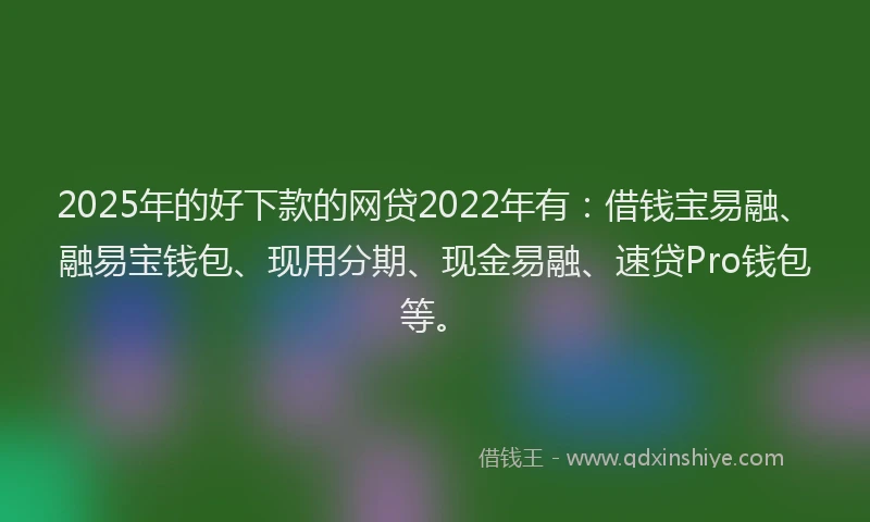 2025年的好下款的网贷2022年有：借钱宝易融、融易宝钱包、现用分期、现金易融、速贷Pro钱包等。