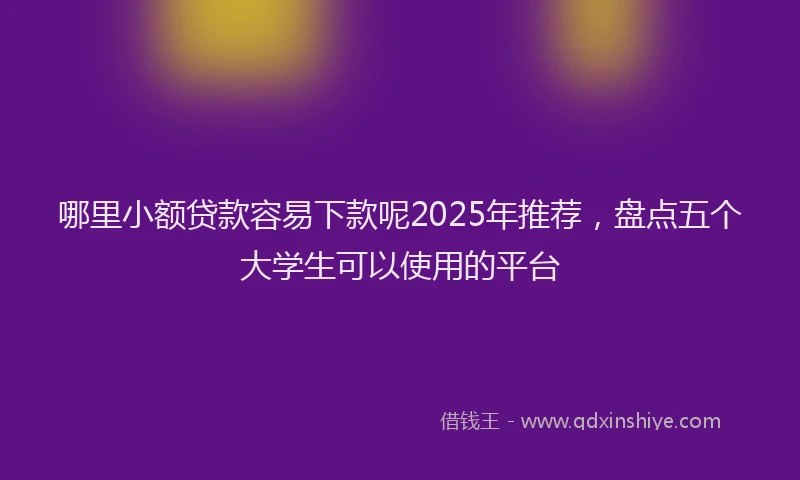 哪里小额贷款容易下款呢2025年推荐，盘点五个大学生可以使用的平台
