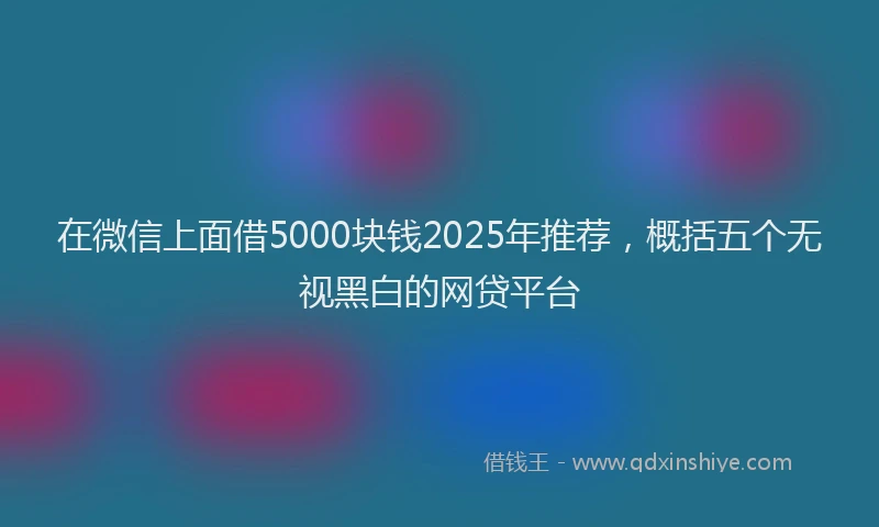 在微信上面借5000块钱2025年推荐，概括五个无视黑白的网贷平台