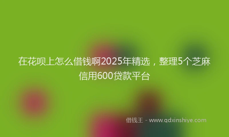 在花呗上怎么借钱啊2025年精选，整理5个芝麻信用600贷款平台