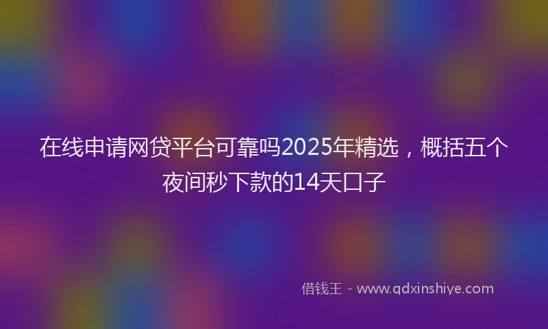 在线申请网贷平台可靠吗2025年精选，概括五个夜间秒下款的14天口子