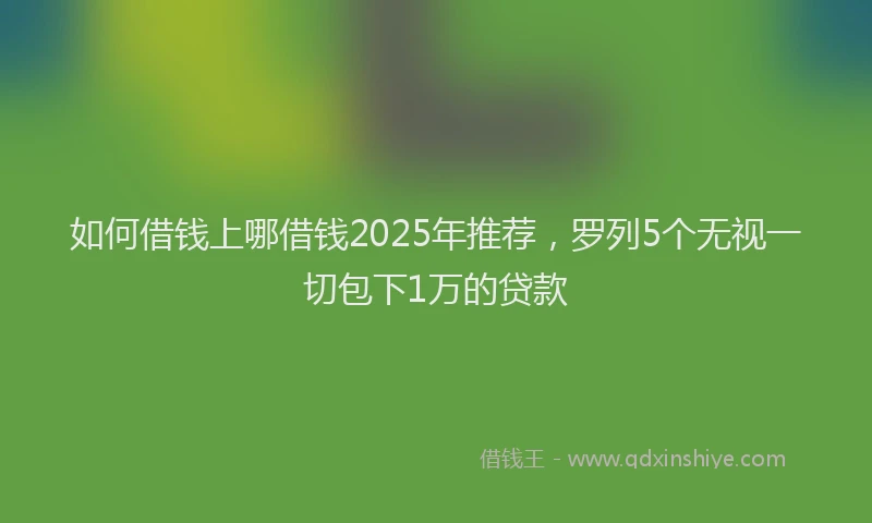 如何借钱上哪借钱2025年推荐，罗列5个无视一切包下1万的贷款
