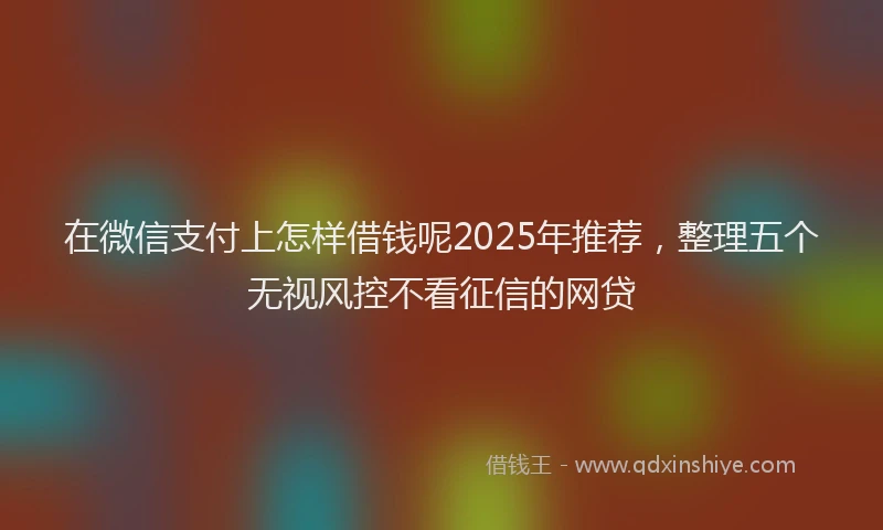 在微信支付上怎样借钱呢2025年推荐，整理五个无视风控不看征信的网贷
