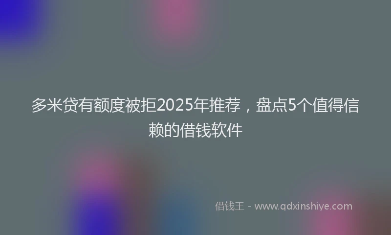 多米贷有额度被拒2025年推荐，盘点5个值得信赖的借钱软件