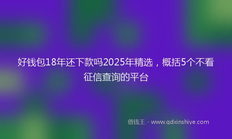 好钱包18年还下款吗2025年精选，概括5个不看征信查询的平台