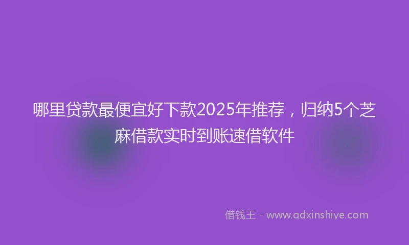 哪里贷款最便宜好下款2025年推荐，归纳5个芝麻借款实时到账速借软件