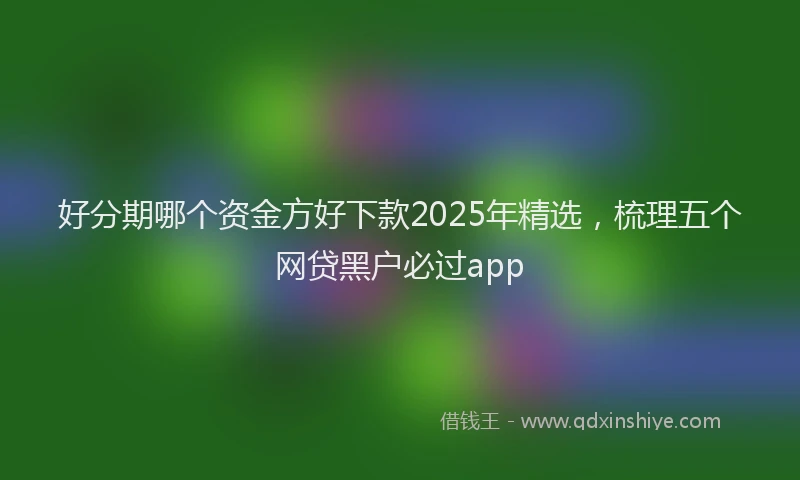 好分期哪个资金方好下款2025年精选，梳理五个网贷黑户必过app