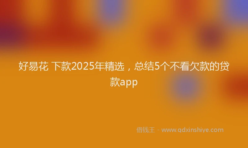 好易花 下款2025年精选，总结5个不看欠款的贷款app