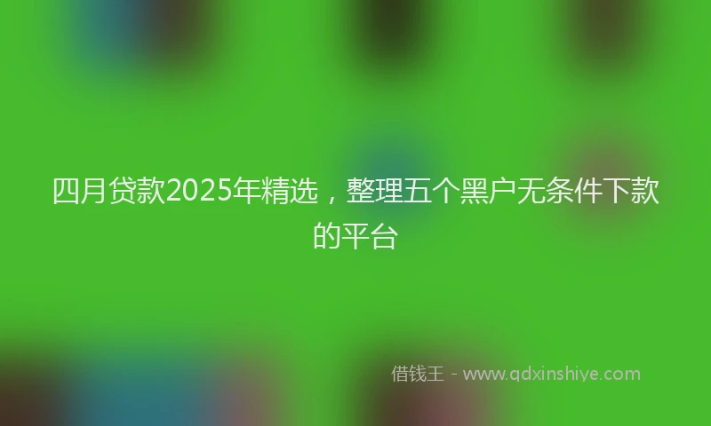 四月贷款2025年精选，整理五个黑户无条件下款的平台