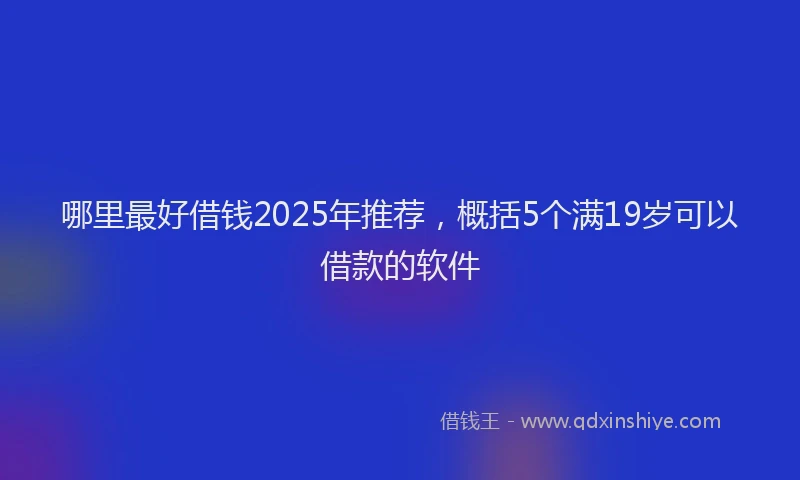 哪里最好借钱2025年推荐，概括5个满19岁可以借款的软件