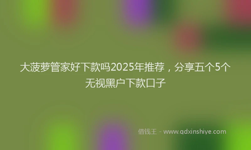 大菠萝管家好下款吗2025年推荐，分享五个5个无视黑户下款口子