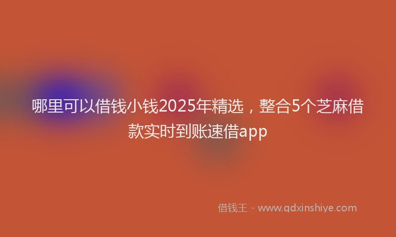 哪里可以借钱小钱2025年精选，整合5个芝麻借款实时到账速借app