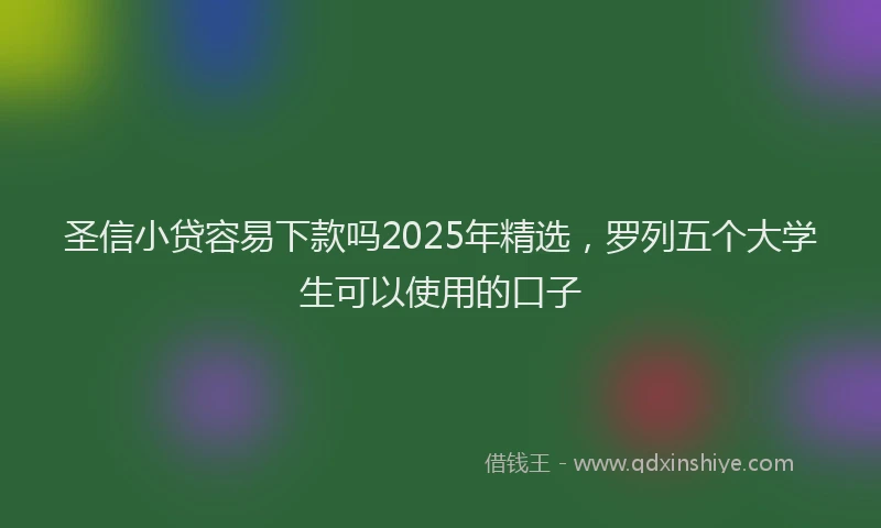 圣信小贷容易下款吗2025年精选，罗列五个大学生可以使用的口子