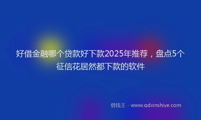 好借金融哪个贷款好下款2025年推荐，盘点5个征信花居然都下款的软件