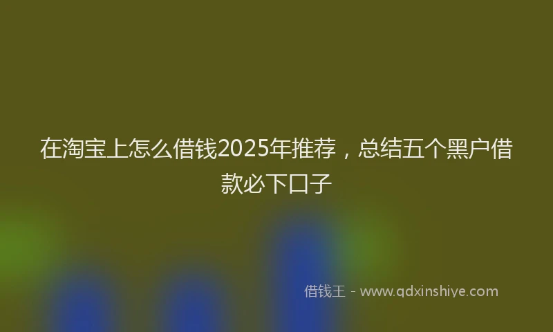 在淘宝上怎么借钱2025年推荐，总结五个黑户借款必下口子