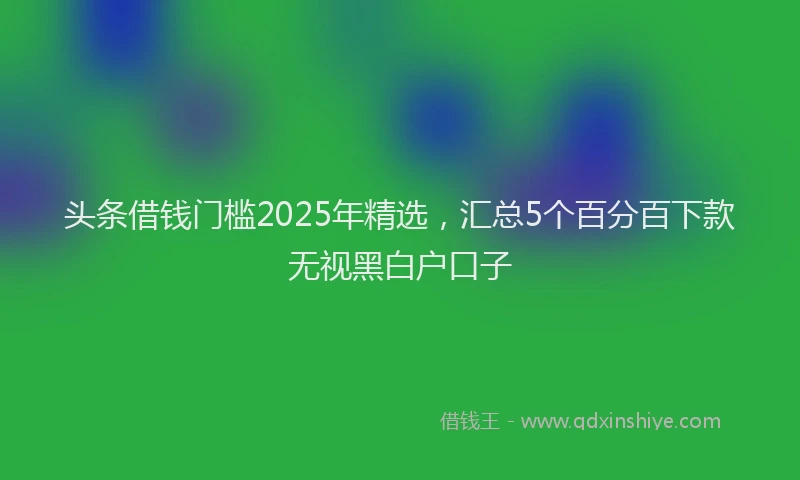 头条借钱门槛2025年精选，汇总5个百分百下款无视黑白户口子