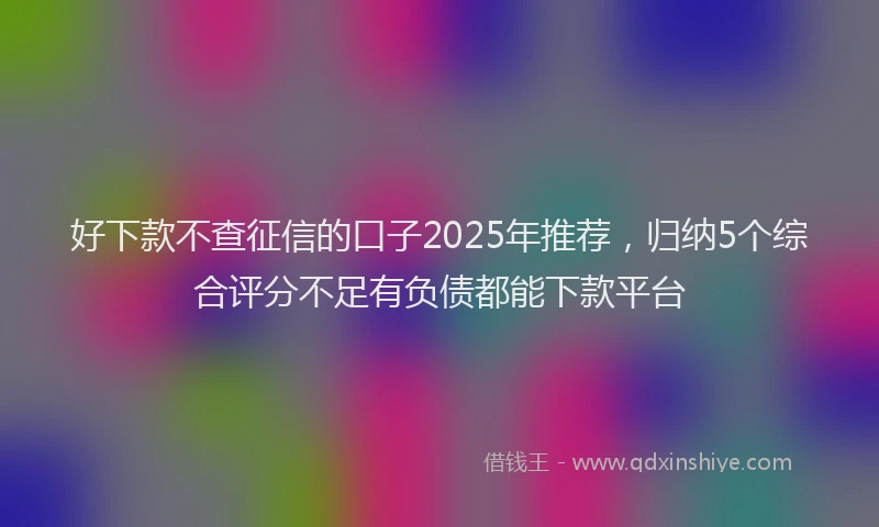 好下款不查征信的口子2025年推荐，归纳5个综合评分不足有负债都能下款平台