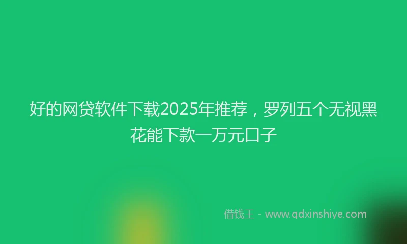 好的网贷软件下载2025年推荐，罗列五个无视黑花能下款一万元口子