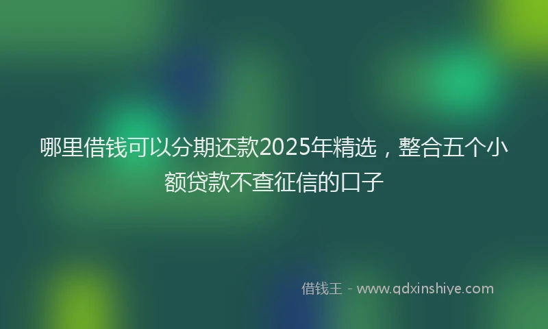 哪里借钱可以分期还款2025年精选，整合五个小额贷款不查征信的口子