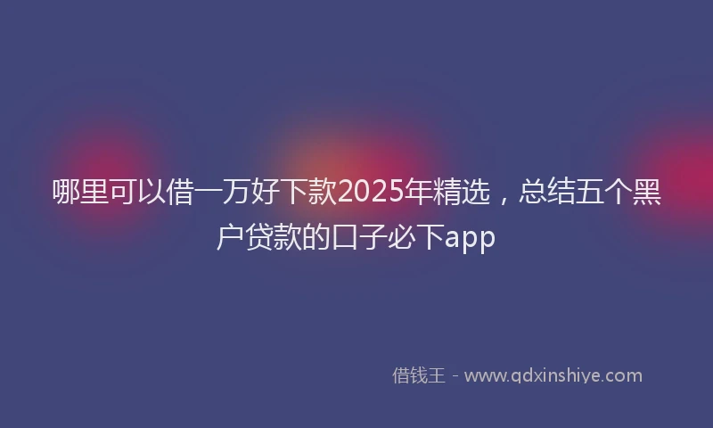 哪里可以借一万好下款2025年精选，总结五个黑户贷款的口子必下app