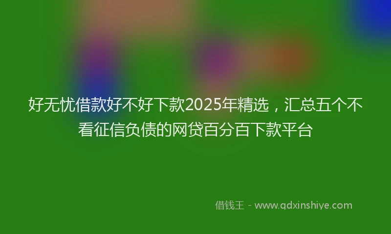 好无忧借款好不好下款2025年精选，汇总五个不看征信负债的网贷百分百下款平台
