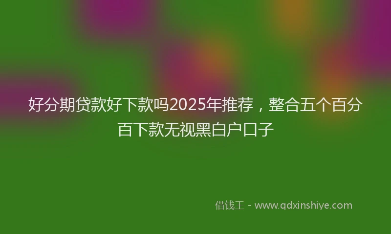 好分期贷款好下款吗2025年推荐，整合五个百分百下款无视黑白户口子