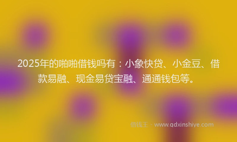 2025年的啪啪借钱吗有：小象快贷、小金豆、借款易融、现金易贷宝融、通通钱包等。