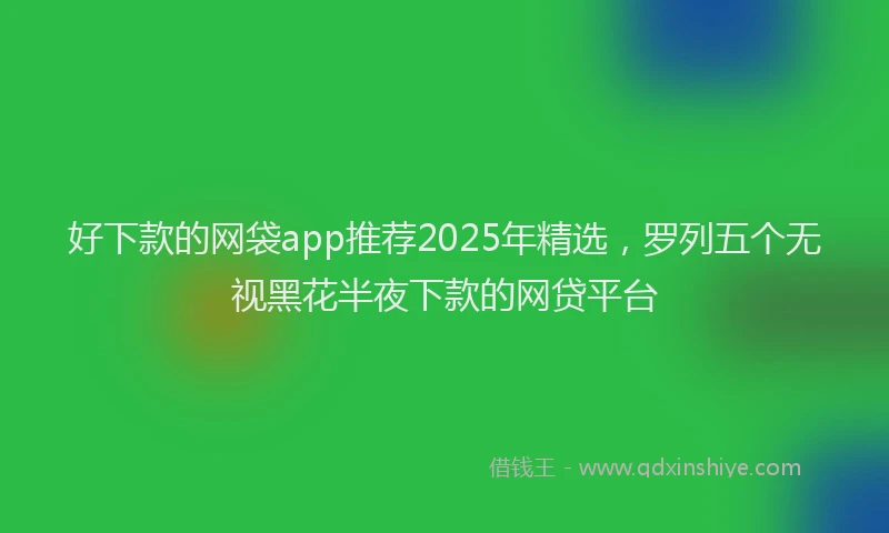 好下款的网袋app推荐2025年精选，罗列五个无视黑花半夜下款的网贷平台