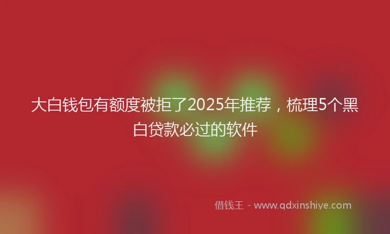大白钱包有额度被拒了2025年推荐，梳理5个黑白贷款必过的软件