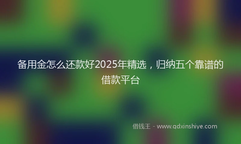 备用金怎么还款好2025年精选，归纳五个靠谱的借款平台