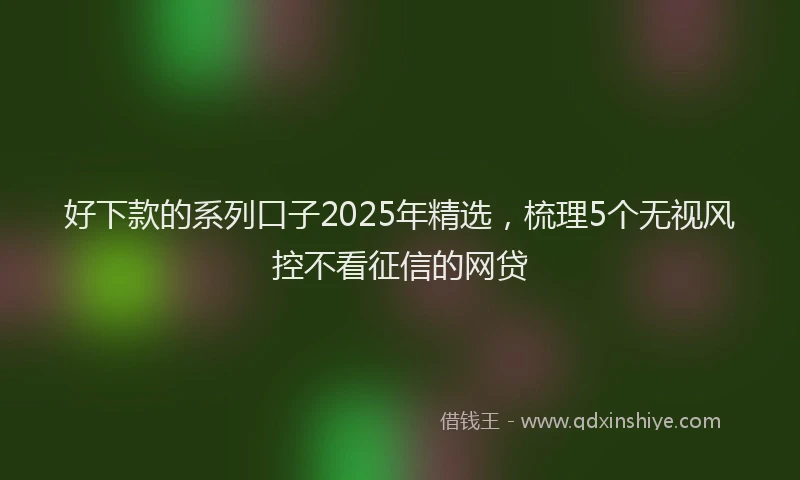 好下款的系列口子2025年精选，梳理5个无视风控不看征信的网贷