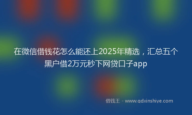 在微信借钱花怎么能还上2025年精选，汇总五个黑户借2万元秒下网贷口子app