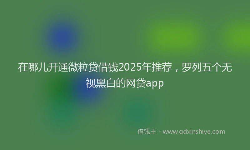 在哪儿开通微粒贷借钱2025年推荐，罗列五个无视黑白的网贷app