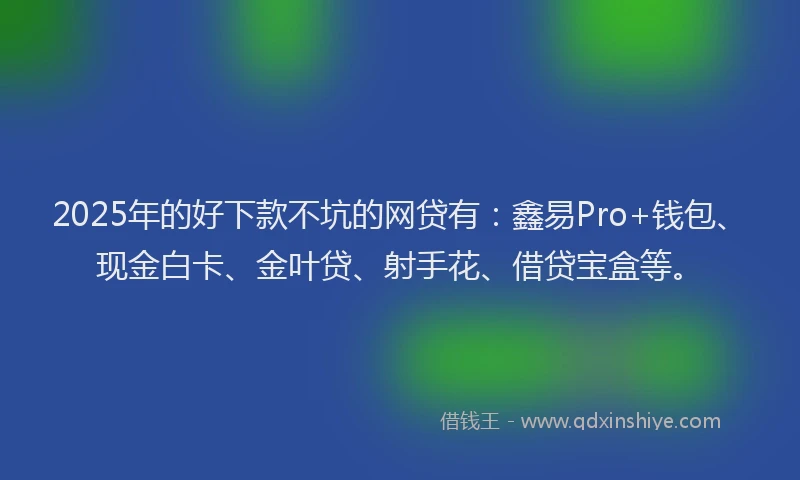 2025年的好下款不坑的网贷有：鑫易Pro+钱包、现金白卡、金叶贷、射手花、借贷宝盒等。