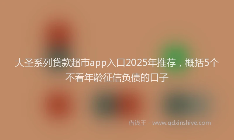 大圣系列贷款超市app入口2025年推荐，概括5个不看年龄征信负债的口子