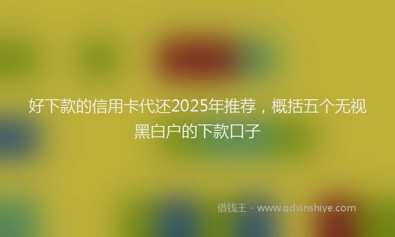 好下款的信用卡代还2025年推荐，概括五个无视黑白户的下款口子