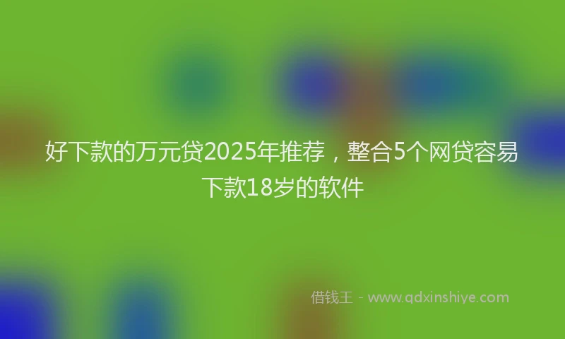 好下款的万元贷2025年推荐，整合5个网贷容易下款18岁的软件