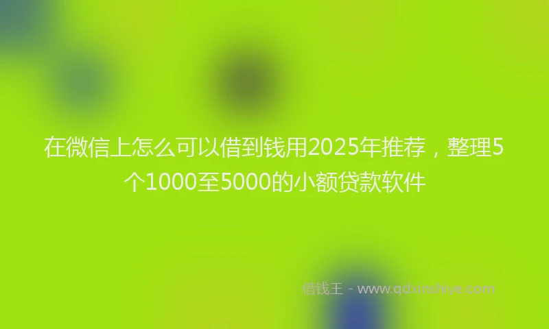 在微信上怎么可以借到钱用2025年推荐，整理5个1000至5000的小额贷款软件