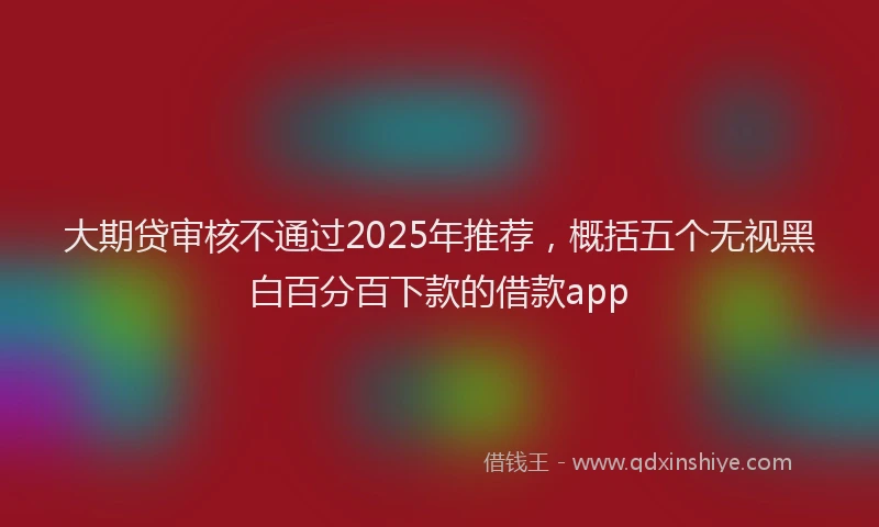 大期贷审核不通过2025年推荐，概括五个无视黑白百分百下款的借款app